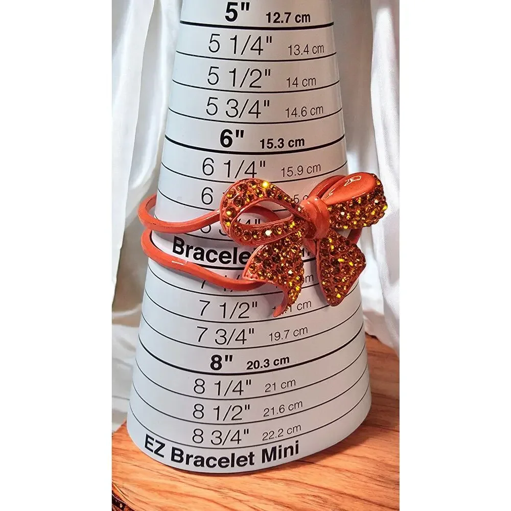 Orange Rhinestone Bow Hinge Cuff Bracelet – Bold Glam